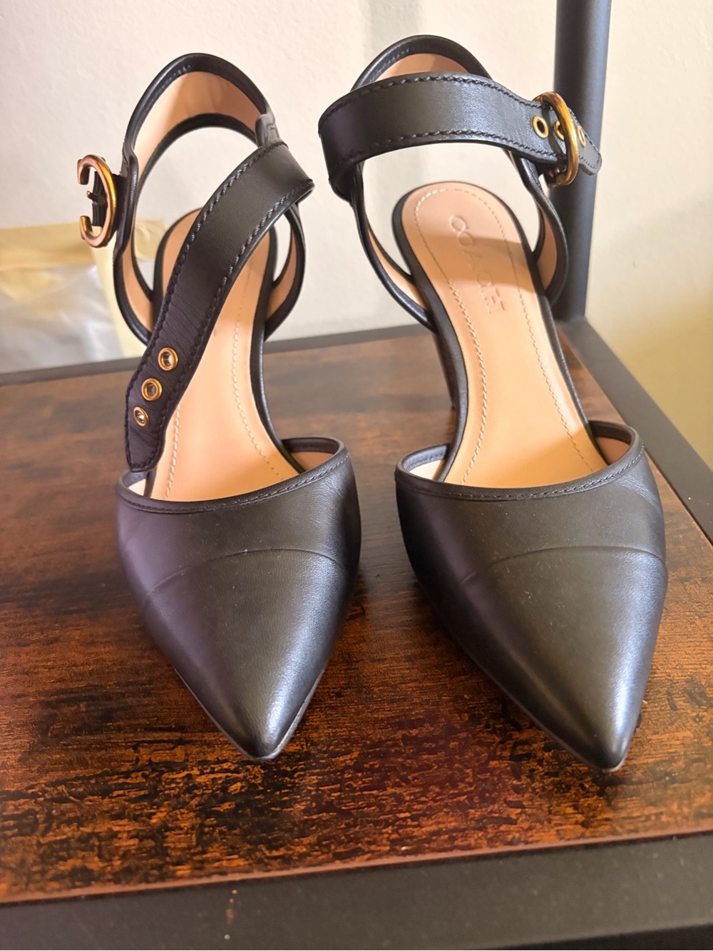 Black Coach High Heels Point Toe